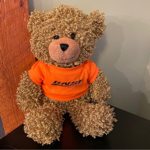 BNSF Railway Railroad Plush Brown Super Soft Teddy Bear 13"